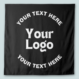 Your Logo or Image & Editable Text Black & White Tapestry