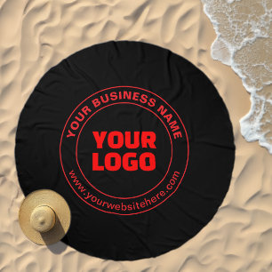 Your Logo or Image & Editable Text, Red or DIY Beach Towel