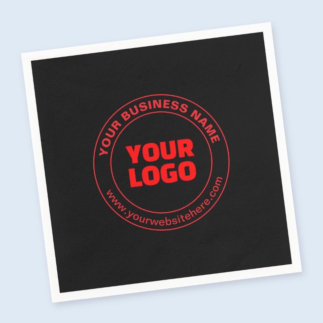 Your Logo or Image & Editable Text, Red or DIY Napkins (Creator Uploaded)