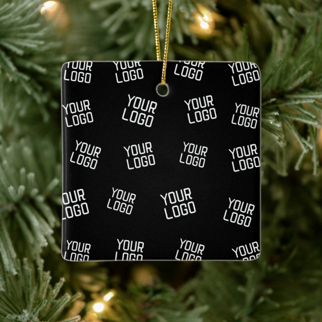 Your Logo or Image | Randomized Looking Template Ceramic Ornament (Tree)