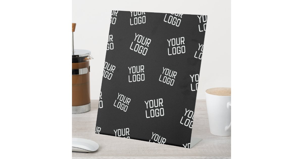 Your Logo or Image | Randomized Looking Template Pedestal Sign | Zazzle