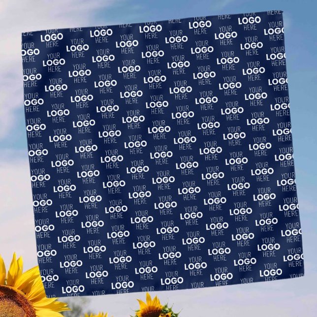 Your Logo or Image Repeating Pattern | Navy Blue Bandana (Creator Uploaded)
