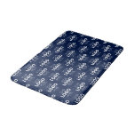 Your Logo or Image Repeating Pattern | Navy Blue Bath Mat
