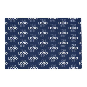 Your Logo or Image Repeating Pattern Navy Blue Placemat