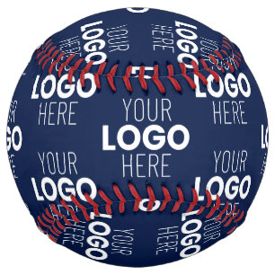 Your Logo or Image Repeating Pattern   Navy Blue Softball
