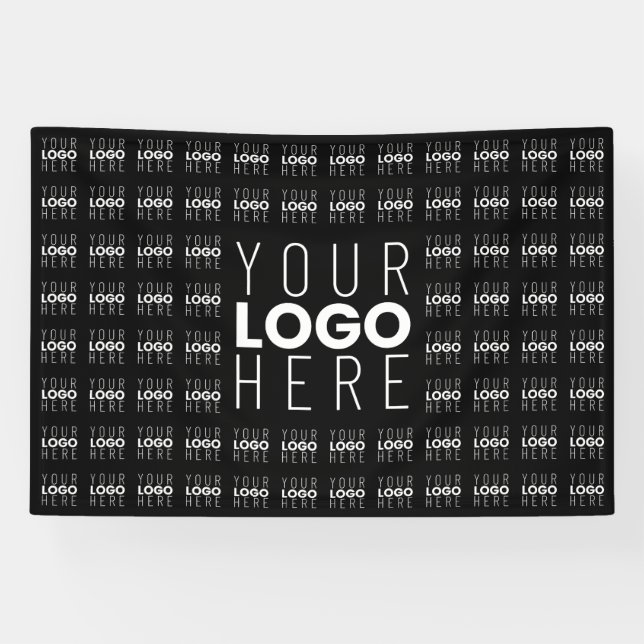 Your Logo or Image Tiled Pattern Large Center Logo Banner (Horizontal)