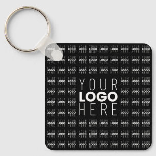 Your Logo or Image Tiled Pattern Large Center Logo Keychain