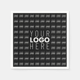 Your Logo or Image Tiled Pattern Large Center Logo Napkins