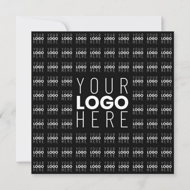Your Logo or Image Tiled Pattern Large Center Logo Note Card (Front)