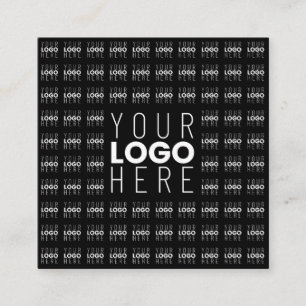 Your Logo or Image Tiled Pattern Large Center Logo Square Business Card