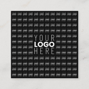 Your Logo or Image Tiled Pattern Large Center Logo Square Business Card