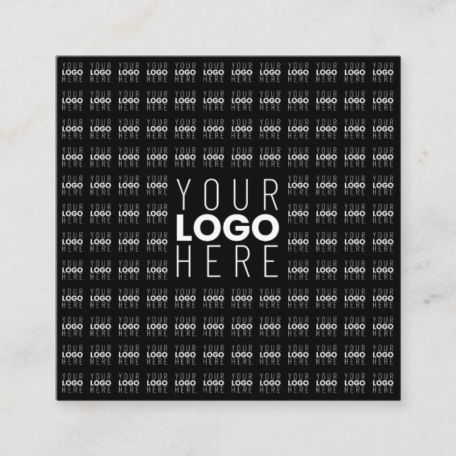 Your Logo or Image Tiled Pattern Large Center Logo Square Business Card (Front)