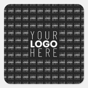 Your Logo or Image Tiled Pattern Large Center Logo Square Sticker