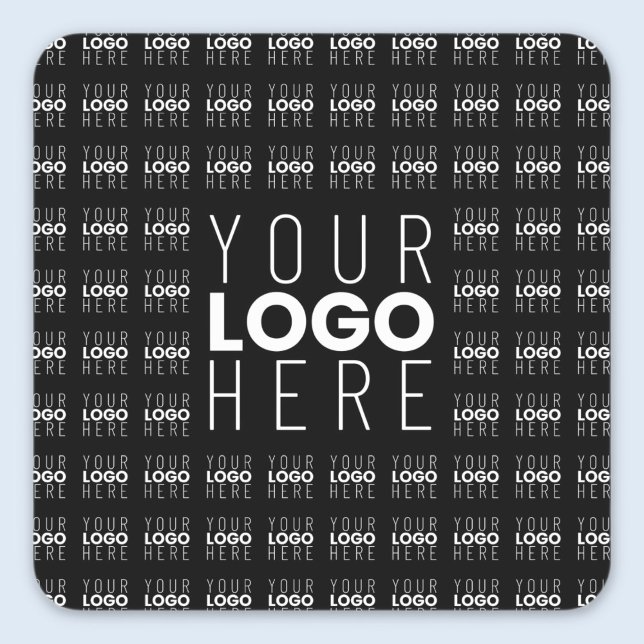 Your Logo or Image Tiled Pattern Large Center Logo Square Sticker (Creator Uploaded)