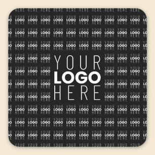Your Logo or Image Tiled Pattern Large Center Logo Square Sticker