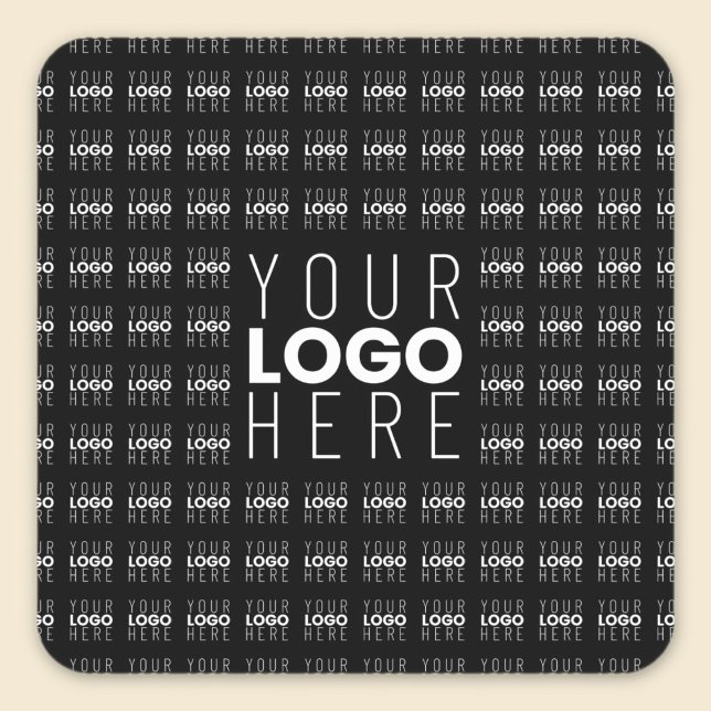 Your Logo or Image Tiled Pattern Large Center Logo Square Sticker (Creator Uploaded)