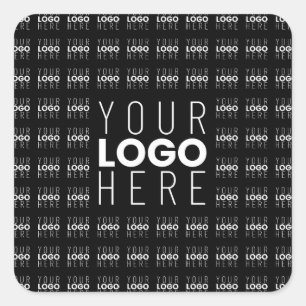 Your Logo or Image Tiled Pattern Large Center Logo Square Sticker