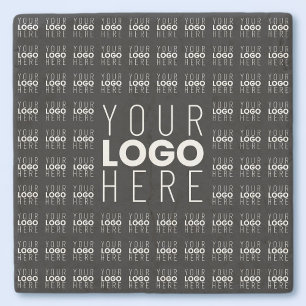 Your Logo or Image Tiled Pattern Large Center Logo Stone Coaster