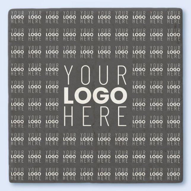 Your Logo or Image Tiled Pattern Large Center Logo Stone Coaster (Creator Uploaded)