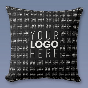 Your Logo or Image Tiled Pattern Large Center Logo Throw Pillow