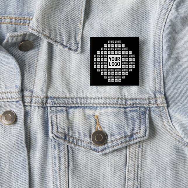 Your Logo or Image | Unique Modern Pattern Button (In Situ)