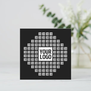 Your Logo or Image Unique Modern Pattern Note Card