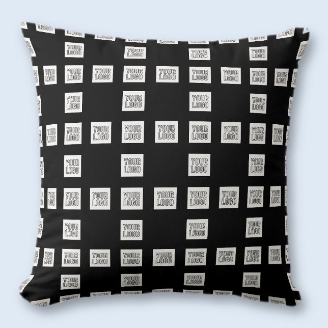 Your Logo or Image Unique Repeating Pattern Throw Pillow (Creator Uploaded)