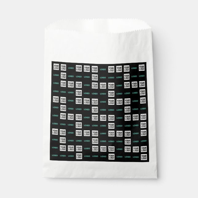 Your Logo or Image | Zig Zag Pattern w/Two Images Favor Bag (Front)