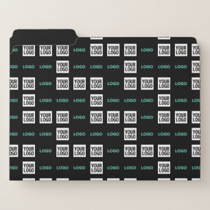 Your Logo or Image Zig Zag Pattern w/Two Images File Folder