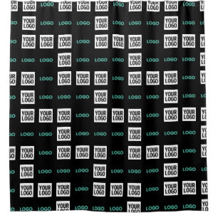 Your Logo or Image   Zig Zag Pattern w/Two Images Shower Curtain