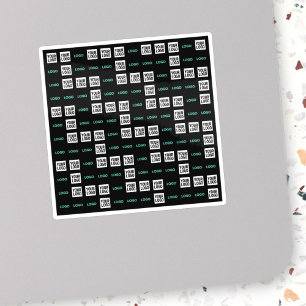 Your Logo or Image   Zig Zag Pattern w/Two Images Sticker