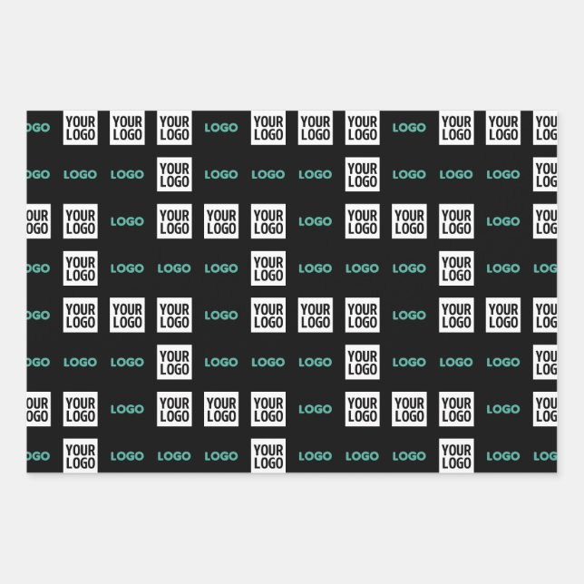 Your Logo or Image | Zig Zag Pattern w/Two Images Wrapping Paper Sheets (Front)