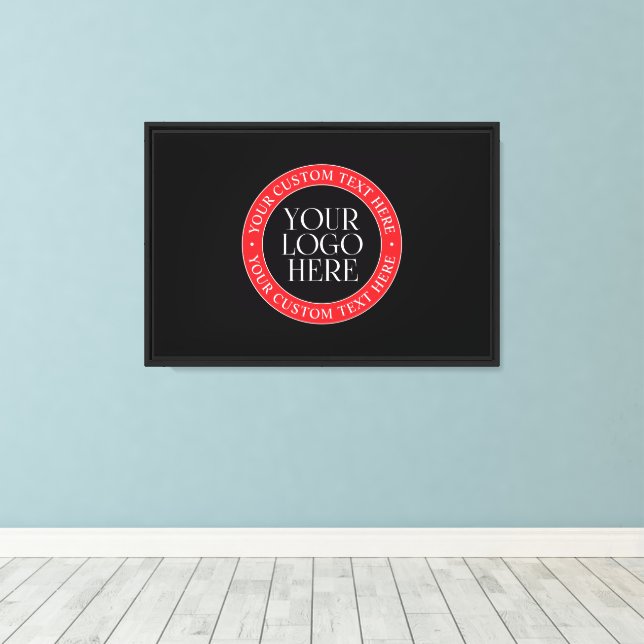 Your Logo or other Image | Black Red & White Canvas Print (Insitu(Wood Floor))