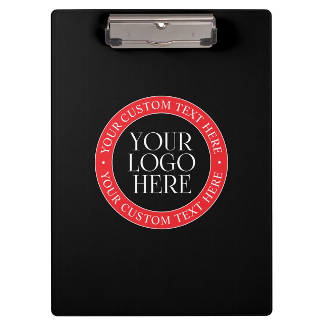 Your Logo or other Image | Black Red & White Clipboard (Front)