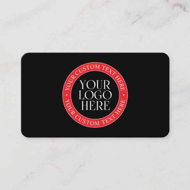 Your Logo or other Image | Black Red & White Enclosure Card (Front)