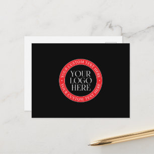 Your Logo or other Image Black Red & White Postcard