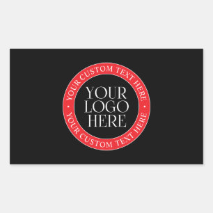 Your Logo or other Image Black Red & White Rectangular Sticker