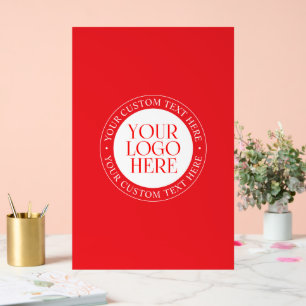 Your Logo or other Image Christmas Red & White Acrylic Sign