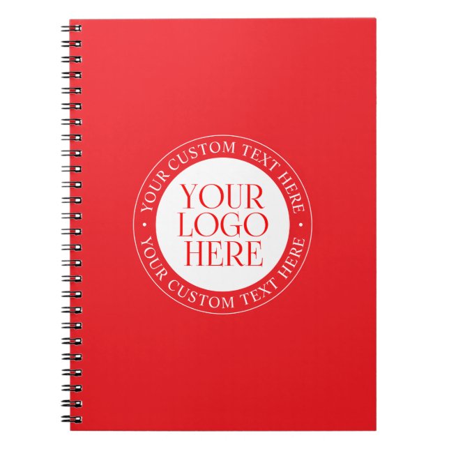 Your Logo or other Image | Christmas Red & White Notebook (Front)