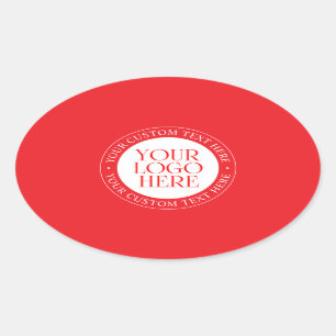 Your Logo or other Image Christmas Red & White Oval Sticker