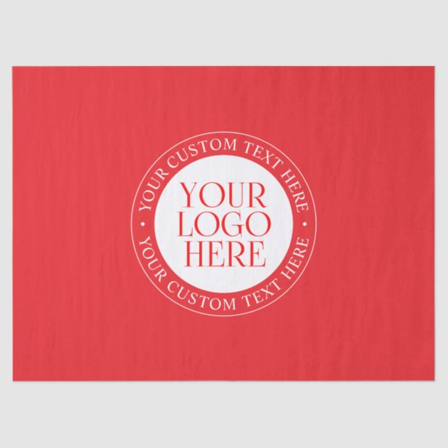 Your Logo or other Image | Christmas Red & White Tissue Paper (Front)