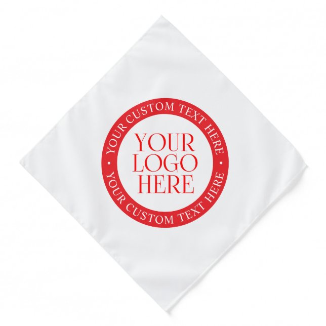 Your Logo or other Image | Christmas White & Red Bandana (Front)