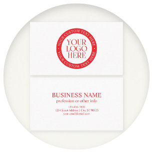 Your Logo or other Image Christmas White & Red Business Card