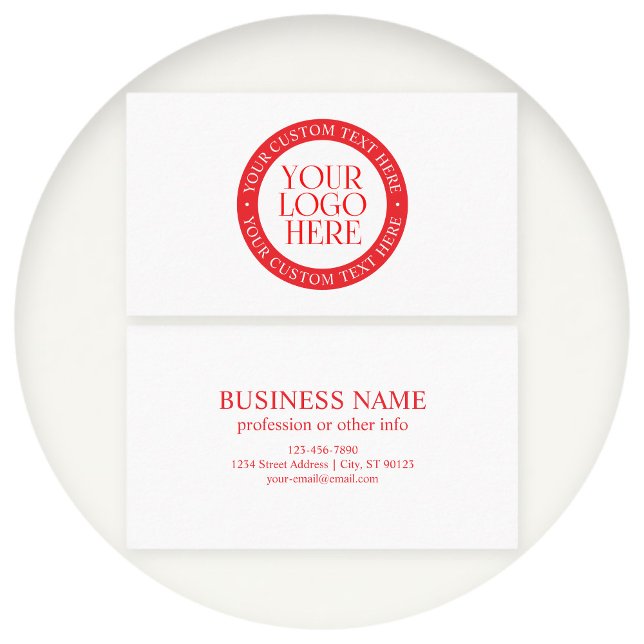 Your Logo or other Image | Christmas White & Red Business Card (Creator Uploaded)