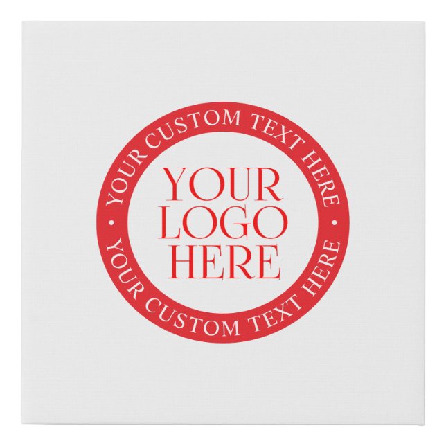 Your Logo or other Image | Christmas White & Red Faux Canvas Print (Front)