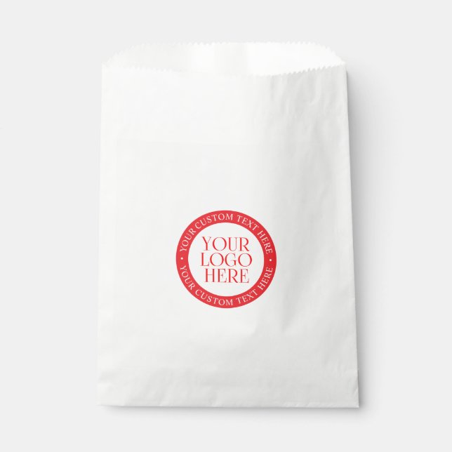Your Logo or other Image | Christmas White & Red Favor Bag (Front)
