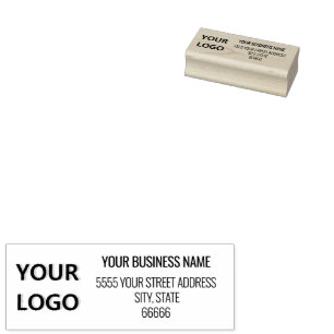 Your Logo or Photo Address Rubber Stamp Template