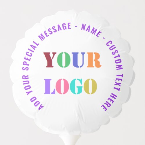 Your Logo or Photo and Custom Text Party Balloon