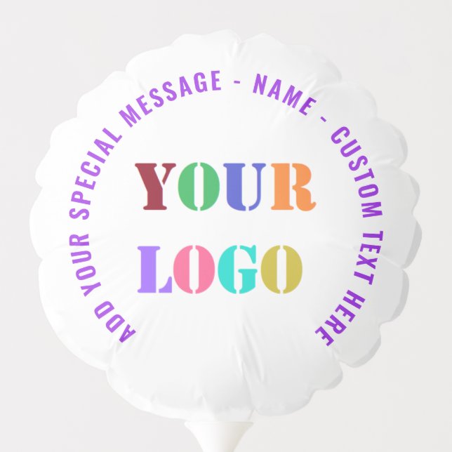 Your Logo or Photo and Custom Text Party Balloon (Back)