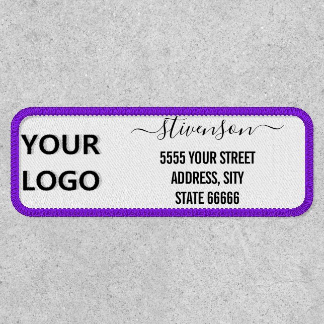Your Logo or Photo and Name Address Patch Template (Front)